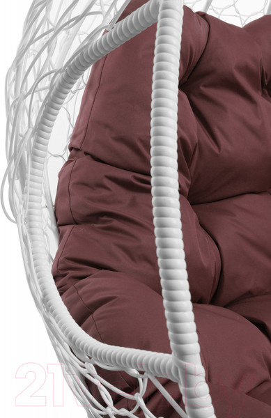 Изображение товара Кресло подвесное M-Group Для двоих / 11450102 (белый ротанг/бордовая подушка)