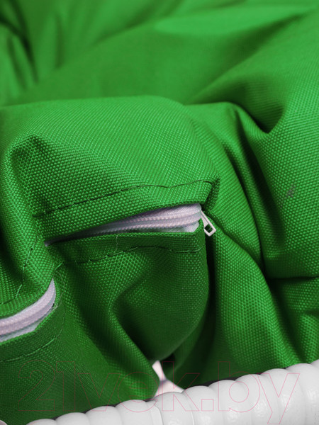 Изображение товара Кресло подвесное M-Group Для двоих / 11450104 (белый ротанг/зеленая подушка)