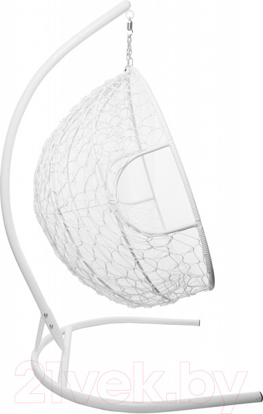 Изображение товара Кресло подвесное M-Group Для двоих / 11450104 (белый ротанг/зеленая подушка)