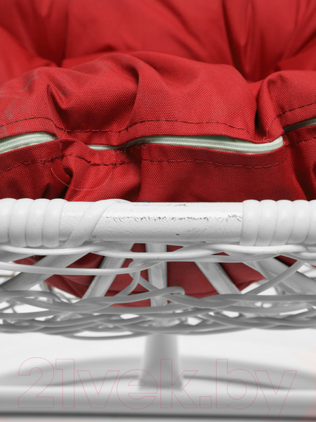 Изображение товара Кресло подвесное M-Group Для двоих / 11450106 (белый ротанг/красная подушка)