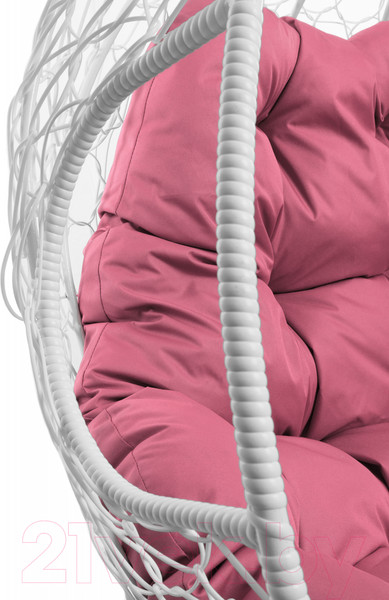 Изображение товара Кресло подвесное M-Group Для двоих / 11450108 (белый ротанг/розовая подушка)