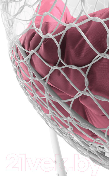 Изображение товара Кресло подвесное M-Group Для двоих / 11450108 (белый ротанг/розовая подушка)