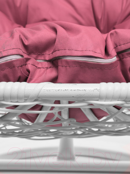 Изображение товара Кресло подвесное M-Group Для двоих / 11450108 (белый ротанг/розовая подушка)