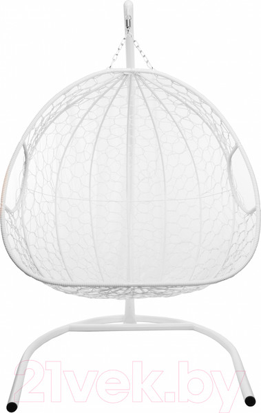 Изображение товара Кресло подвесное M-Group Для двоих / 11450108 (белый ротанг/розовая подушка)