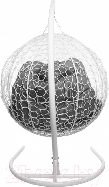 Изображение товара Кресло подвесное M-Group Для двоих / 11450109 (белый ротанг/серая подушка)