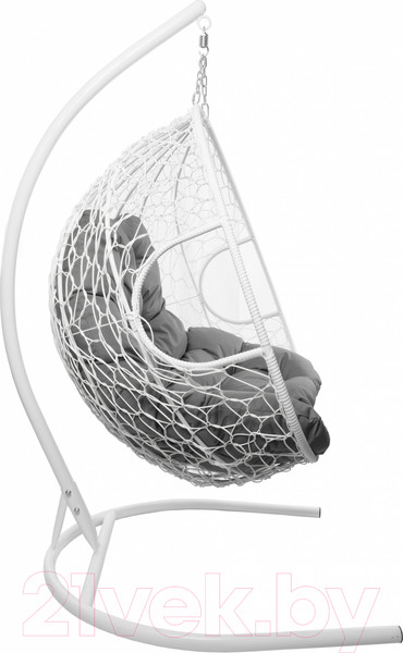 Изображение товара Кресло подвесное M-Group Для двоих / 11450109 (белый ротанг/серая подушка)