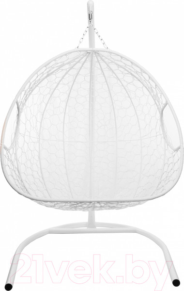 Изображение товара Кресло подвесное M-Group Для двоих / 11450110 (белый ротанг/синяя подушка)