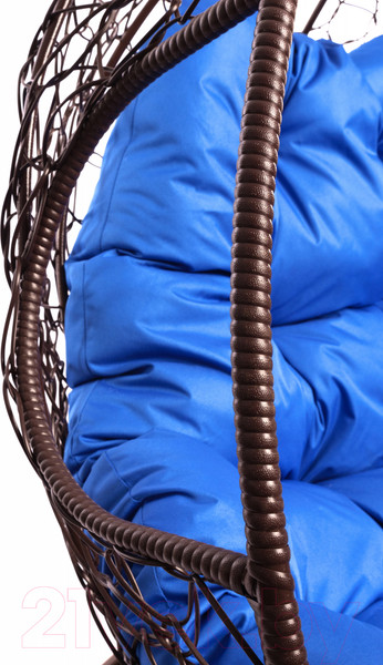 Изображение товара Кресло подвесное M-Group Для двоих / 11450210 (коричневый ротанг/синяя подушка)