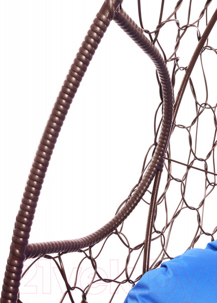 Изображение товара Кресло подвесное M-Group Для двоих / 11450210 (коричневый ротанг/синяя подушка)