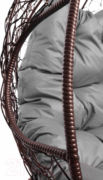 Изображение товара Кресло подвесное M-Group Для двоих / 11450209 (коричневый ротанг/серая подушка)