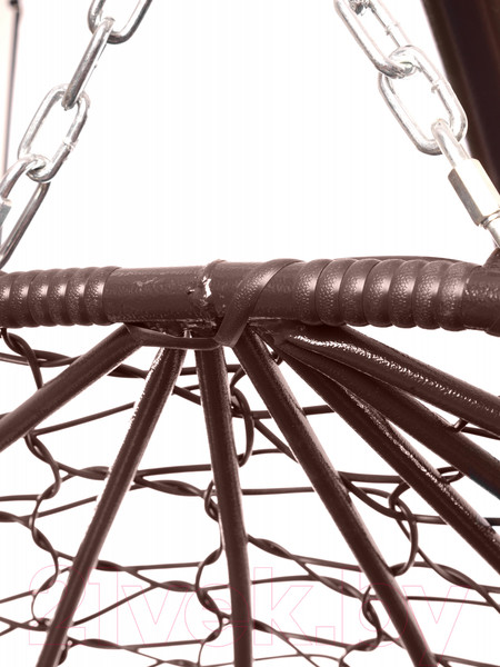 Изображение товара Кресло подвесное M-Group Для двоих / 11450209 (коричневый ротанг/серая подушка)