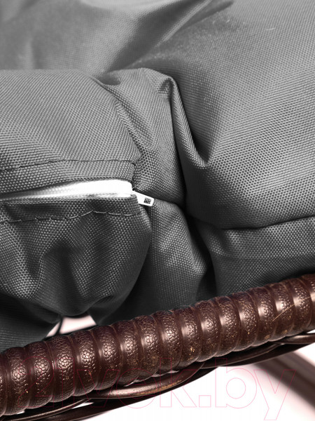 Изображение товара Кресло подвесное M-Group Для двоих / 11450209 (коричневый ротанг/серая подушка)