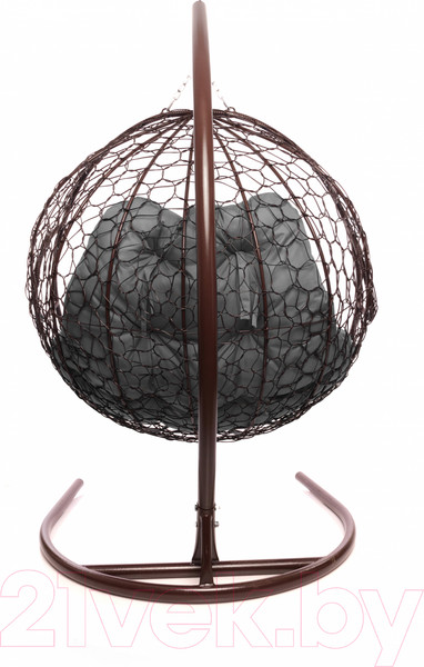 Изображение товара Кресло подвесное M-Group Для двоих / 11450209 (коричневый ротанг/серая подушка)