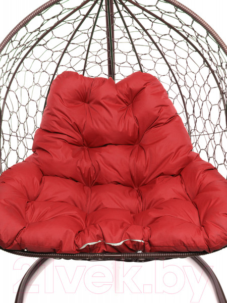 Изображение товара Кресло подвесное M-Group Для двоих / 11450206 (коричневый ротанг/красная подушка)