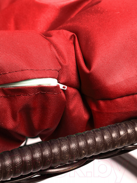 Изображение товара Кресло подвесное M-Group Для двоих / 11450206 (коричневый ротанг/красная подушка)