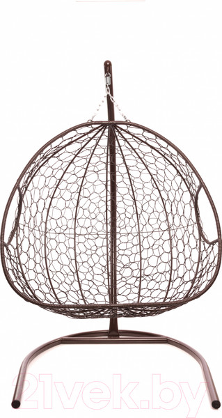 Изображение товара Кресло подвесное M-Group Для двоих / 11450206 (коричневый ротанг/красная подушка)