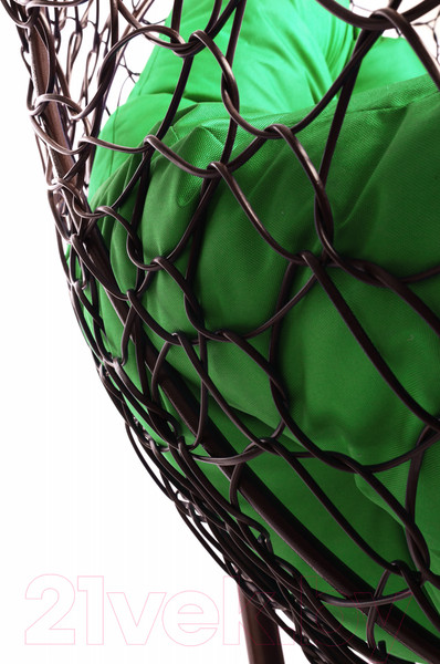 Изображение товара Кресло подвесное M-Group Для двоих / 11450204 (коричневый ротанг/зеленая подушка)