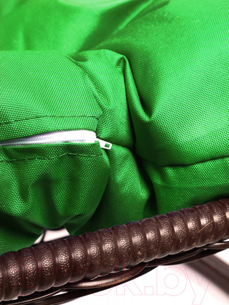 Изображение товара Кресло подвесное M-Group Для двоих / 11450204 (коричневый ротанг/зеленая подушка)