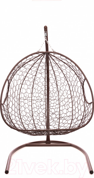 Изображение товара Кресло подвесное M-Group Для двоих / 11450204 (коричневый ротанг/зеленая подушка)