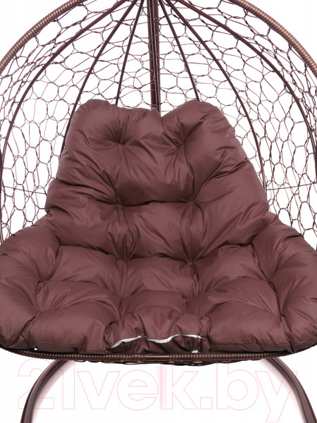 Изображение товара Кресло подвесное M-Group Для двоих / 11450202 (коричневый ротанг/бордовая подушка)