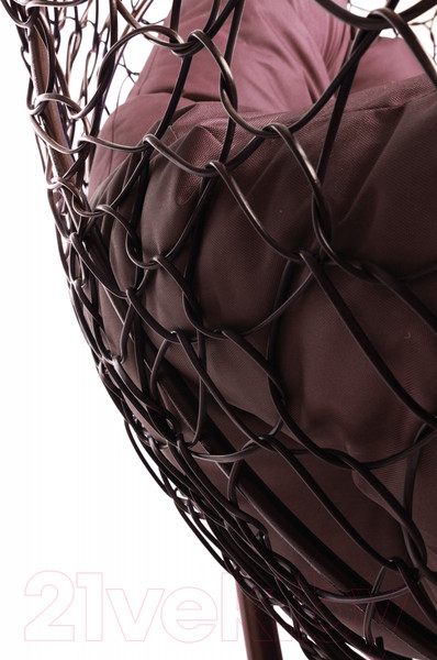 Изображение товара Кресло подвесное M-Group Для двоих / 11450202 (коричневый ротанг/бордовая подушка)