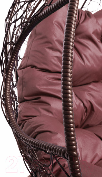 Изображение товара Кресло подвесное M-Group Для двоих / 11450202 (коричневый ротанг/бордовая подушка)
