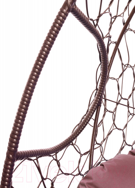 Изображение товара Кресло подвесное M-Group Для двоих / 11450202 (коричневый ротанг/бордовая подушка)