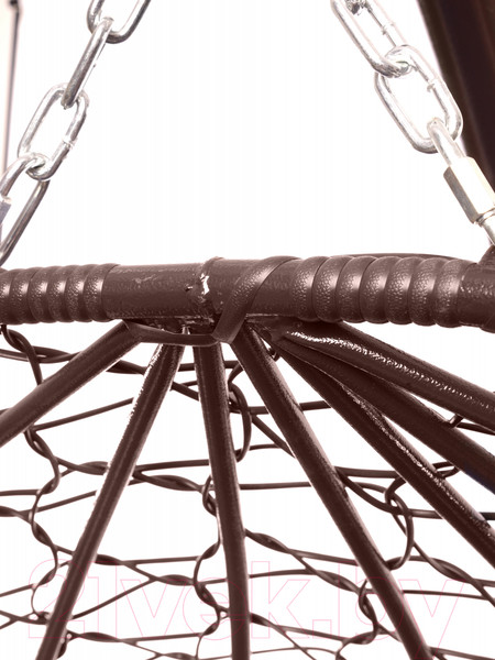 Изображение товара Кресло подвесное M-Group Для двоих / 11450202 (коричневый ротанг/бордовая подушка)