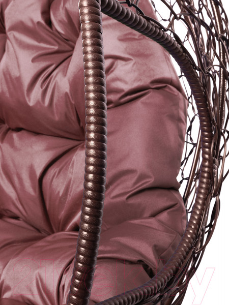 Изображение товара Кресло подвесное M-Group Для двоих / 11450202 (коричневый ротанг/бордовая подушка)