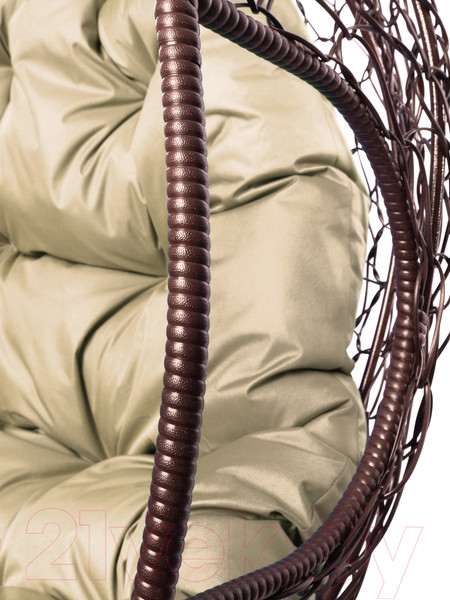 Изображение товара Кресло подвесное M-Group Для двоих / 11450201 (коричневый ротанг/бежевая подушка)