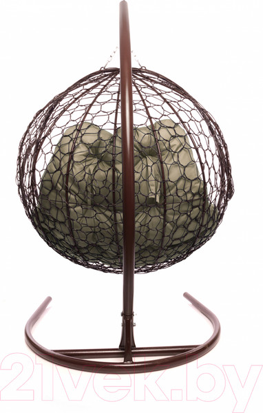 Изображение товара Кресло подвесное M-Group Для двоих / 11450201 (коричневый ротанг/бежевая подушка)