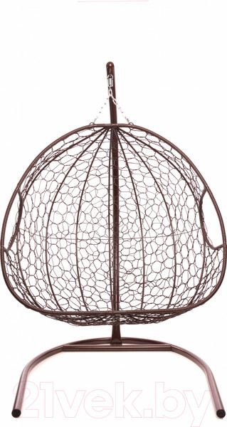 Изображение товара Кресло подвесное M-Group Для двоих / 11450201 (коричневый ротанг/бежевая подушка)