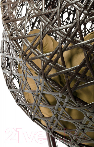 Изображение товара Кресло подвесное M-Group Для двоих Люкс / 11510201 (коричневый ротанг/бежевая подушка)