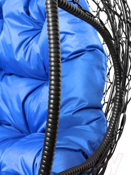 Изображение товара Кресло подвесное M-Group Для двоих / 11450410 (черный ротанг/синяя подушка)