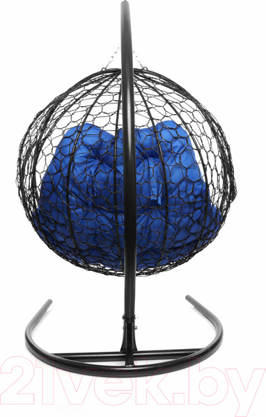 Изображение товара Кресло подвесное M-Group Для двоих / 11450410 (черный ротанг/синяя подушка)