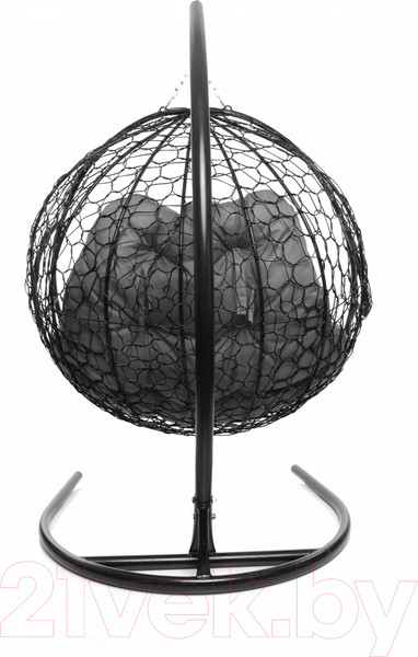 Изображение товара Кресло подвесное M-Group Для двоих / 11450409 (черный ротанг/серая подушка)