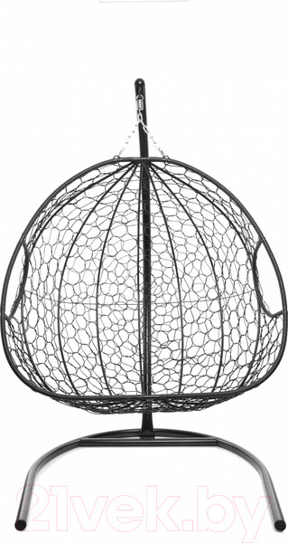 Изображение товара Кресло подвесное M-Group Для двоих / 11450409 (черный ротанг/серая подушка)