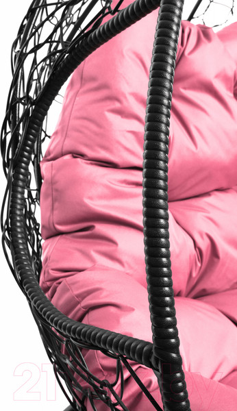 Изображение товара Кресло подвесное M-Group Для двоих / 11450408 (черный ротанг/розовая подушка)