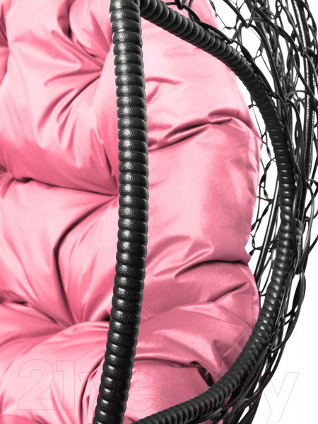 Изображение товара Кресло подвесное M-Group Для двоих / 11450408 (черный ротанг/розовая подушка)