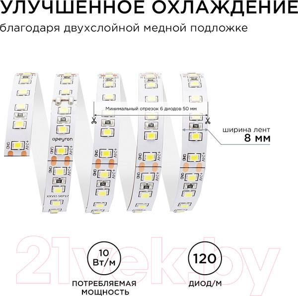 Изображение товара Светодиодная лента Apeyron Electrics SMD3528 / 00-331