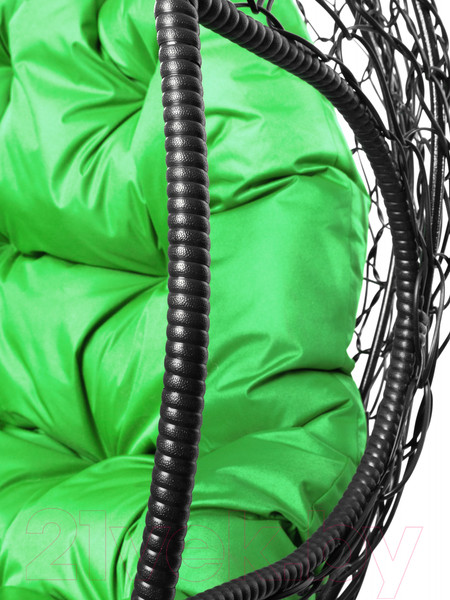 Изображение товара Кресло подвесное M-Group Для двоих / 11450404 (черный ротанг/зеленая подушка)