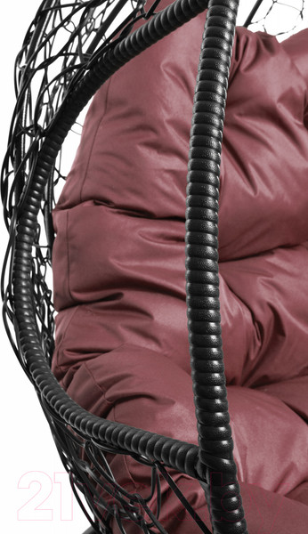 Изображение товара Кресло подвесное M-Group Для двоих / 11450402 (черный ротанг/бордовая подушка)