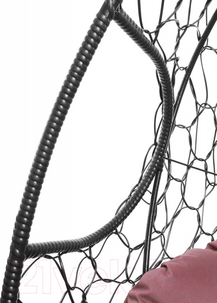 Изображение товара Кресло подвесное M-Group Для двоих / 11450402 (черный ротанг/бордовая подушка)