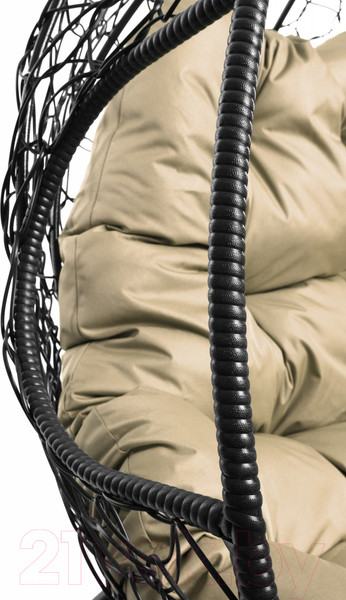 Изображение товара Кресло подвесное M-Group Для двоих / 11450401 (черный ротанг/бежевая подушка)