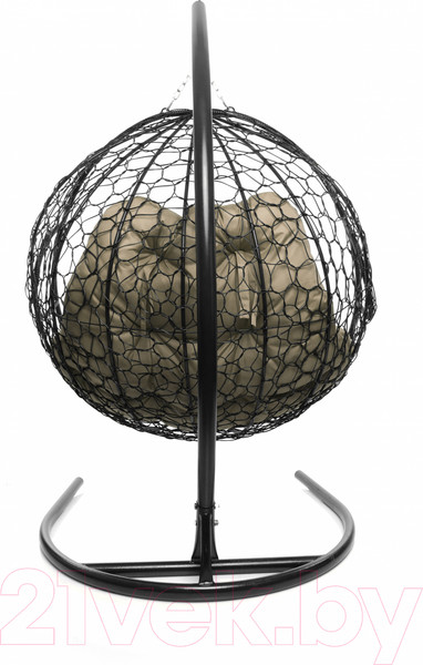 Изображение товара Кресло подвесное M-Group Для двоих / 11450401 (черный ротанг/бежевая подушка)