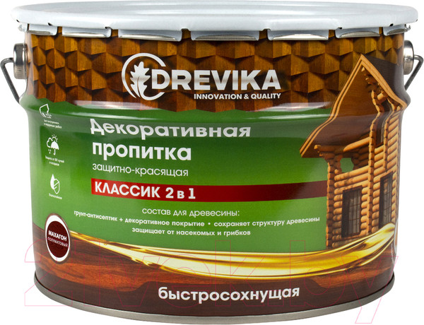Изображение товара Пропитка для дерева Drevika 9л (махагон)