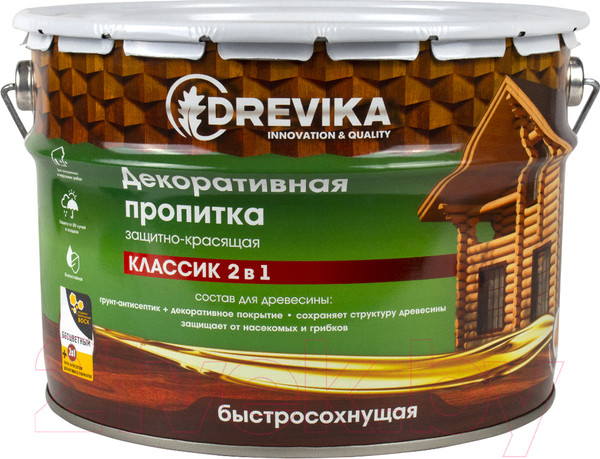 Изображение товара Пропитка для дерева Drevika 9л (тик)