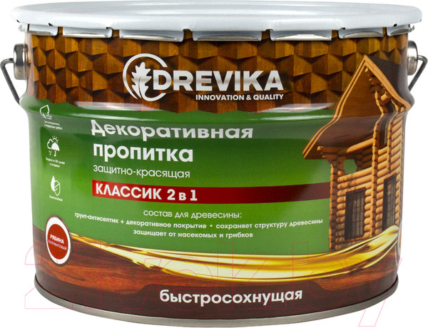 Изображение товара Пропитка для дерева Drevika Классик (9л, рябина)