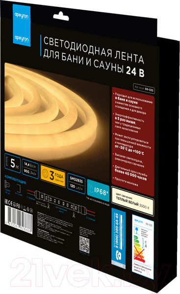 Изображение товара Светодиодная лента Apeyron Electrics СТ SMD2835 / 00-323
