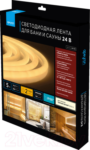 Изображение товара Светодиодная лента Apeyron Electrics СТ SMD2835 / 00-323